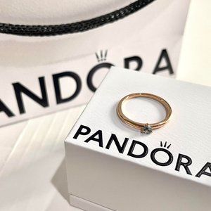 Pandora Light Blue Solitaire Ring size 52